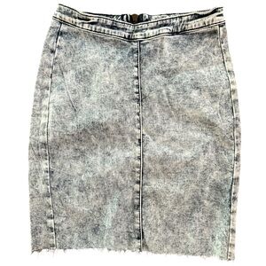 Mini Skirt Blue Acid Wash Denim Cutoff